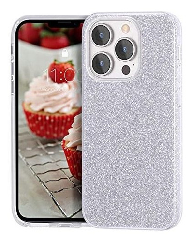 Funda Para iPhone 13 Pro-6.1-2021-con Brillo Plata