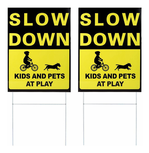 Kichwit 2 Pack Double Sided Slow Down Kids And Pets At Play 