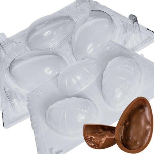 01 Forma Ovo Páscoa Chocolate Acetato C/ Silicone Molde 250g