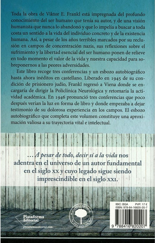 Imagen 2 de 2 de A Pesar De Todo, Decir Sí A La Vida / Viktor E. Frankl