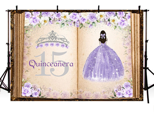 Fiesta De Fondo De Foto De Libros Retro De Quinceañera