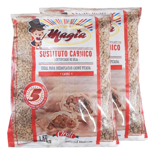 Sustituto Soja Texturizada Orali Sabor Carne 1 Kg Pack X2