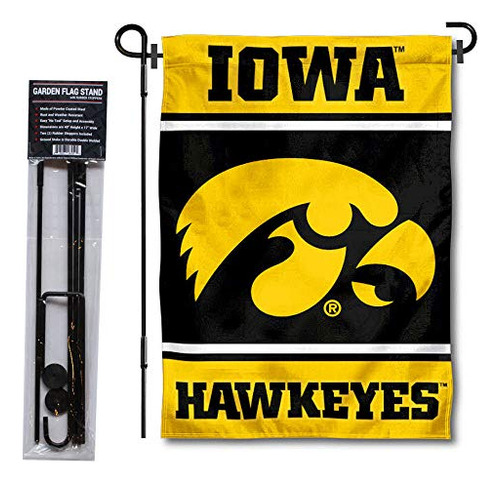 Bandera De Jardín De Iowa Hawkeyes Soporte