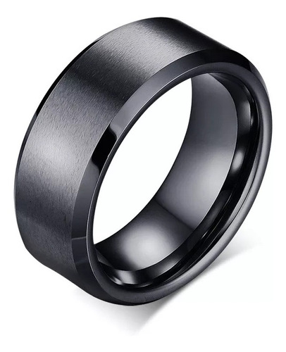 Anillo Argolla Negro Acero Inoxidable