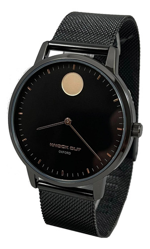 Reloj Knock Out Hombre Malla Tejida Negro C Rose 0934-053