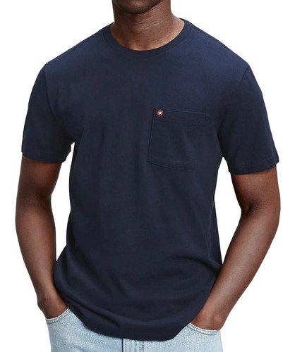 Camiseta Camisa Básica Masculina Com Bolso Algodão 30.1