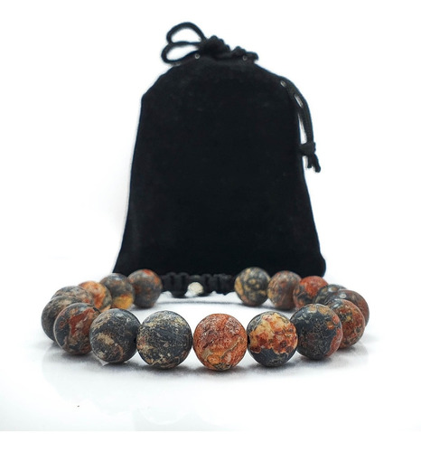 Pulsera Brazalete Piedra Fosil Natural Ajustable 