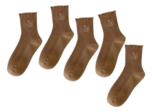 6 Pares De Calcetines Para Mujer, Estilo Coreano, Con Volant