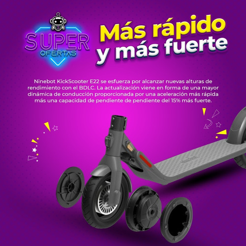 Imagen 4 de 6 de Segway Ninebot Scooter Electrico E22 + Luz Led + Regalo!