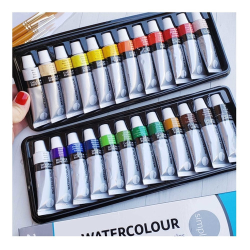 Pintura Acuarela Daler Rowney Simply 24 Colores Tubo 12ml