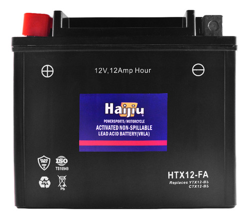 Batería Moto Haijiu Htx12-fa Agm Gel Libre Mantenimiento