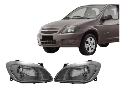 Juego Par Luces Opticas Chevrolet Celta 2014 2015 Gris