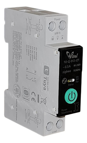 Kit 2 Disjuntor Medidor Zigbee 1-63a Ajustável Alexa Googleh