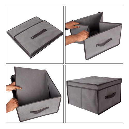 Imagen 3 de 8 de Caja Organizadora Bajo Cama Ropa Placard 40 X 40 X 25