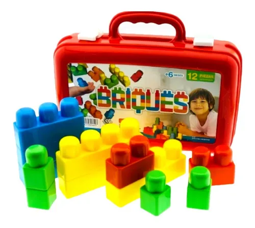 comprar Bloques X12 Piezas Ladrillos Valija Juego Encastre Irv Toys
