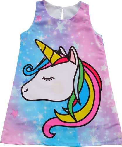 Vestido Para Niñas De Unicornio - Cs