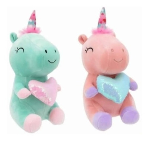 Juguete Peluche Lindo Unicornio De Terciopelo 30 X 17 Cm.