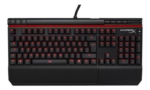 Teclado gamer HyperX Alloy Elite QWERTY inglês US cor preto com luz vermelho