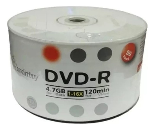Dvd-r Smartbuy 4.7gb 1-16x 120min Cono De  50 Unidad