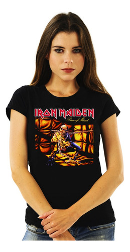 Polera Mujer Iron Maiden Piece Of Mind Metal Impresión Direc