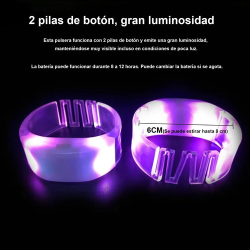 100 Pulseras Luminosas Con Control Remoto Para Conciertos