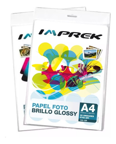 Papel Fotografico Imprek Glossy Brillante 150gr X 100 Hojas