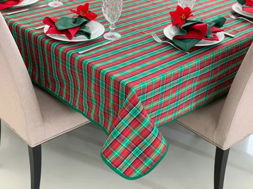 1 peça de decoração de toalha de mesa de festa xadrez de feliz natal,  plástico vermelho e verde xadrez capa de mesa de natal papel de parede para  suprimentos de festa de