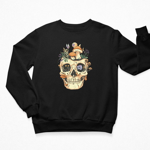 Imagen 2 de 4 de Sudadera Día De Muertos - Unisex- Halloween- Hongos Calavera