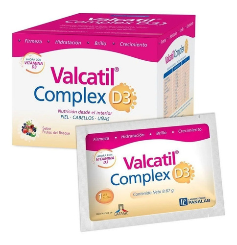 Valcatil Complex D3 Nutrición Piel Cabello Uñas X 15 Sobres