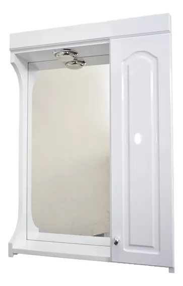 Botiquín Vidrio Espejo Baño Peinador Laqueado Blanco 70x50