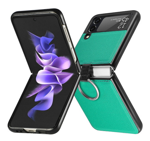 Carcasa Para Samsung Z Flip 3 Cuero Premium +lamina Hidrogel