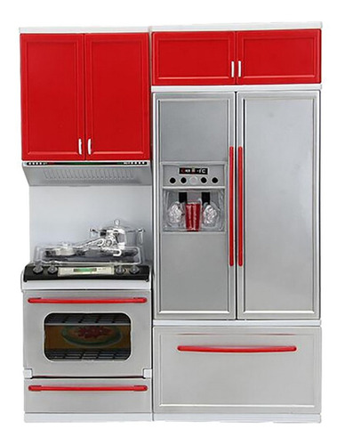 Juego De Cocina Sf New Red Mini Kitchen Pretend Play