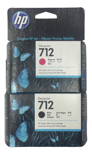 Cartuchos Kit X2 Hp 712 N 38ml + 712 Magenta Originales