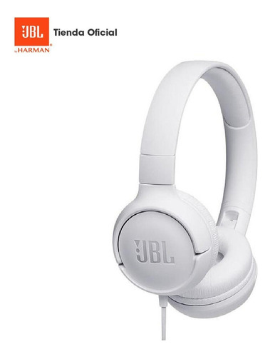 Audífonos over-ear JBL Tune 500 JBLT500 con micrófono, color blanco.