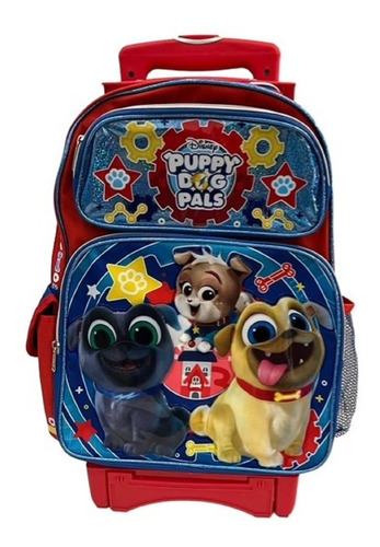 Puppy Dogs Mochila Llantas De Gel Disney Con Lonchera Color Azul