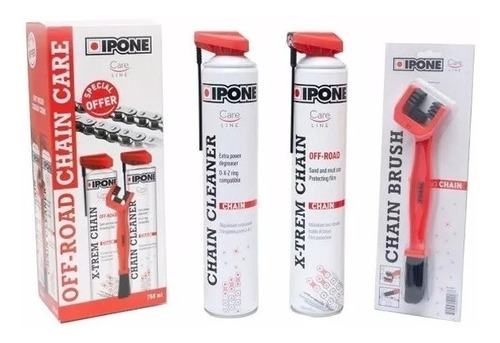 Kit Limpia Ipone Cadena Lubricante Y Cepillo Ipone Fas Motos