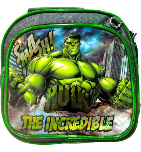 Lunchera Avengers Universo Térmicas Colonia Colegio Infantil Color Verde Hulk