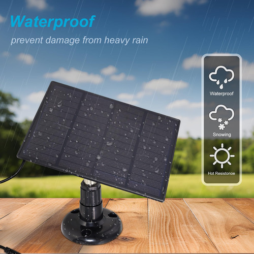 Kbt 6v3w Panel Solar Impermeable Con Puerto Tipo C Y Puerto