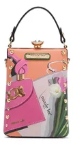 Comprar Cartera Bandolera Clutch Nicole Lee Dama Original Violet Blossom Estampado Oro Estampada