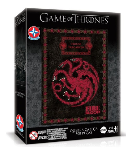 Imagem 1 de 2 de Quebra Cabeça Game Of Thrones Targaryen De 500 Peças Estrela