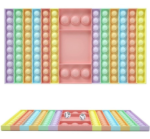 Pop It Fidget Toys Anti-stress Tabuleiro Grande Com Dados