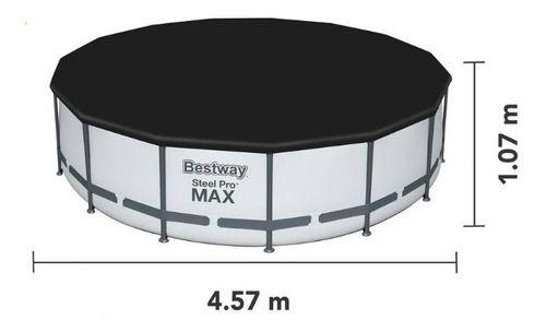 Imagen 5 de 8 de Alberca estructural redonda Bestway 56686 con capacidad de 14970 litros de 4.57m de diámetro gris diseño piedra prismática