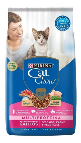 Alimento Cat Chow Defense Plus Gatitos Kitten Sabor Mix 15kg