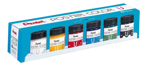 Guache Pentel Poster Color Com 6 Cores 30ml