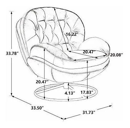 Mueble - Sillón Giratorio Con Otomana, Polibi, Moderno Sofá