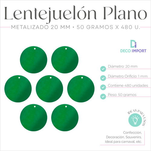 Lentejuelon 50 Gramos Varias Medidas Y Colores Mayorista