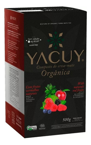 Erva Mate Yacuy Frutas Vermelhas Orgânica À Vácuo 500 G
