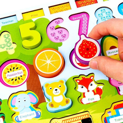 Imagen 4 de 6 de Tablero Montessori Didáctico 7 En 1 Juego Educativo Niños