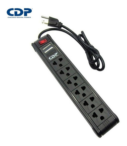 Supresor De Picos Cdp R-ps6 220v 6 Tomas Nema Universal Negr
