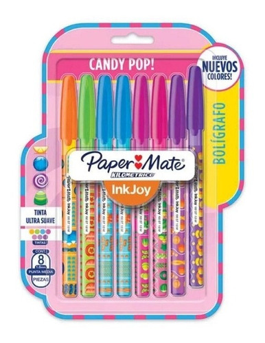 Lapiceras Retractil Paper Mate Ink Joy X8 Colores Candy Pop 